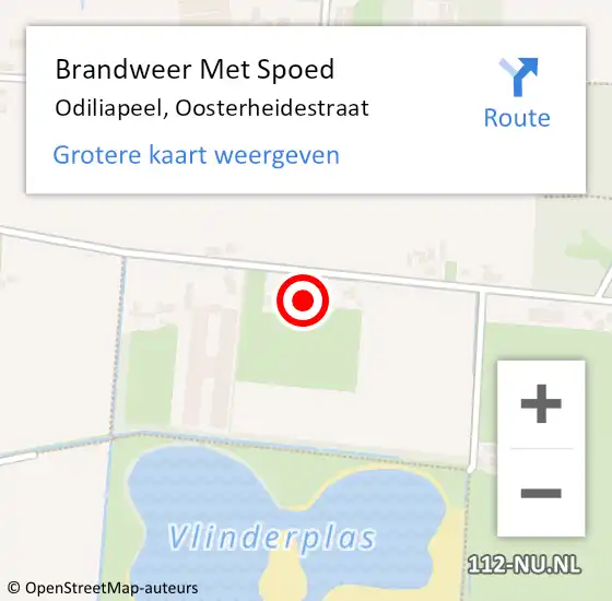 Locatie op kaart van de 112 melding: Brandweer Met Spoed Naar Odiliapeel, Oosterheidestraat op 10 oktober 2021 06:44