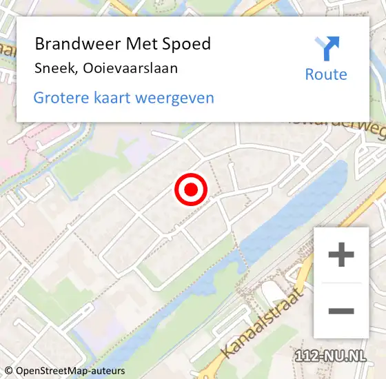 Locatie op kaart van de 112 melding: Brandweer Met Spoed Naar Sneek, Ooievaarslaan op 10 oktober 2021 07:08