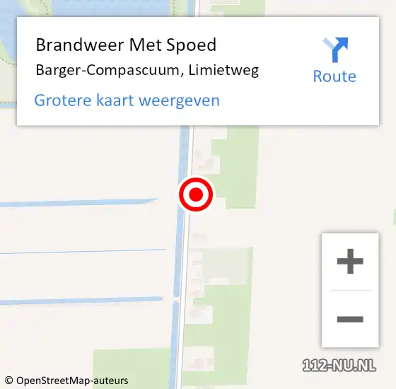 Locatie op kaart van de 112 melding: Brandweer Met Spoed Naar Barger-Compascuum, Limietweg op 25 juni 2014 15:50