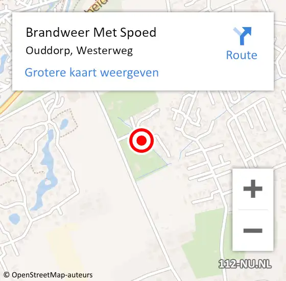 Locatie op kaart van de 112 melding: Brandweer Met Spoed Naar Ouddorp, Westerweg op 10 oktober 2021 08:10