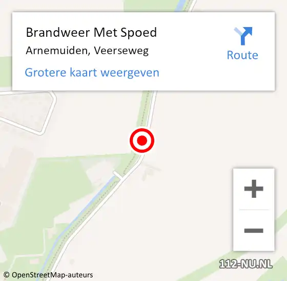 Locatie op kaart van de 112 melding: Brandweer Met Spoed Naar Arnemuiden, Veerseweg op 10 oktober 2021 09:47