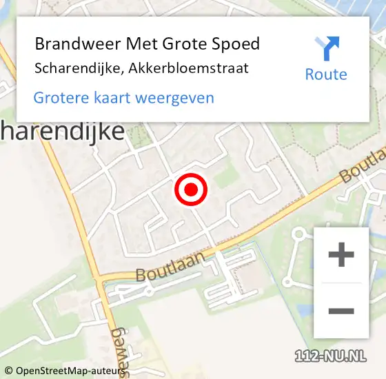 Locatie op kaart van de 112 melding: Brandweer Met Grote Spoed Naar Scharendijke, Akkerbloemstraat op 10 oktober 2021 10:10