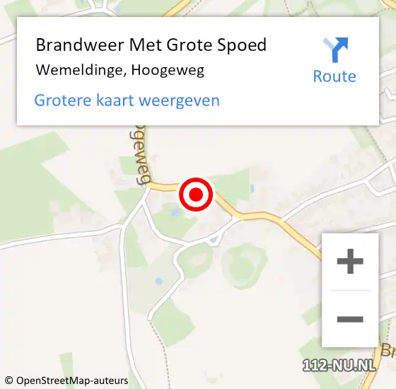 Locatie op kaart van de 112 melding: Brandweer Met Grote Spoed Naar Wemeldinge, Hoogeweg op 25 juni 2014 16:03