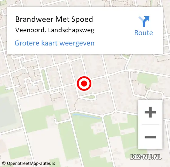 Locatie op kaart van de 112 melding: Brandweer Met Spoed Naar Veenoord, Landschapsweg op 10 oktober 2021 11:16