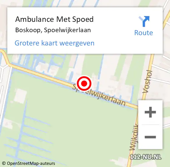 Locatie op kaart van de 112 melding: Ambulance Met Spoed Naar Boskoop, Spoelwijkerlaan op 10 oktober 2021 11:24