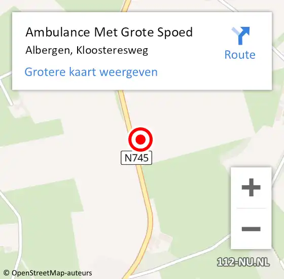 Locatie op kaart van de 112 melding: Ambulance Met Grote Spoed Naar Albergen, Kloosteresweg op 10 oktober 2021 12:00