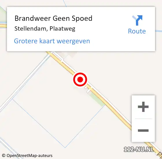 Locatie op kaart van de 112 melding: Brandweer Geen Spoed Naar Stellendam, Plaatweg op 10 oktober 2021 13:16