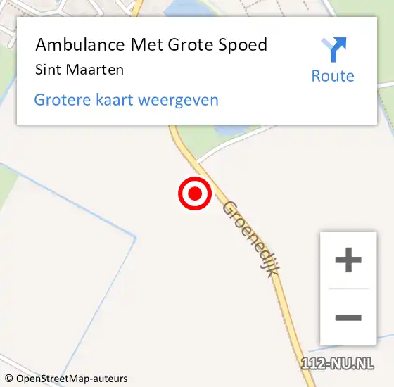 Locatie op kaart van de 112 melding: Ambulance Met Grote Spoed Naar Sint Maarten op 10 oktober 2021 13:18