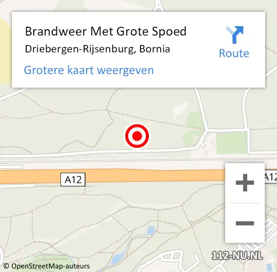 Locatie op kaart van de 112 melding: Brandweer Met Grote Spoed Naar Driebergen-Rijsenburg, Bornia op 10 oktober 2021 13:43