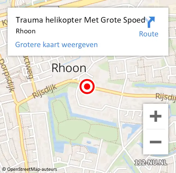 Locatie op kaart van de 112 melding: Trauma helikopter Met Grote Spoed Naar Rhoon op 10 oktober 2021 14:08