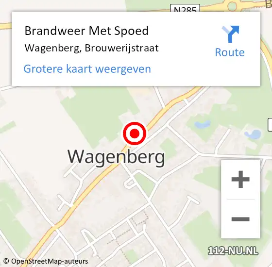 Locatie op kaart van de 112 melding: Brandweer Met Spoed Naar Wagenberg, Brouwerijstraat op 10 oktober 2021 14:37