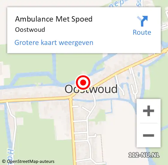 Locatie op kaart van de 112 melding: Ambulance Met Spoed Naar Oostwoud op 10 oktober 2021 15:11