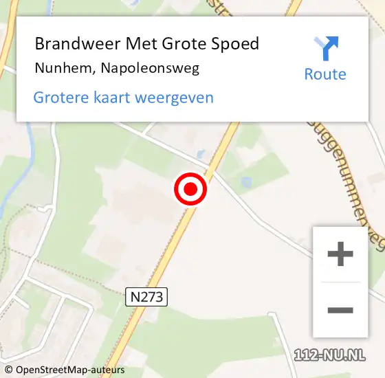 Locatie op kaart van de 112 melding: Brandweer Met Grote Spoed Naar Nunhem, Napoleonsweg op 10 oktober 2021 15:26