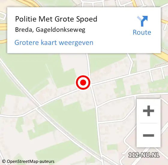 Locatie op kaart van de 112 melding: Politie Met Grote Spoed Naar Breda, Gageldonkseweg op 10 oktober 2021 15:27