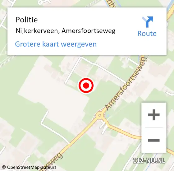 Locatie op kaart van de 112 melding: Politie Nijkerkerveen, Amersfoortseweg op 10 oktober 2021 15:29