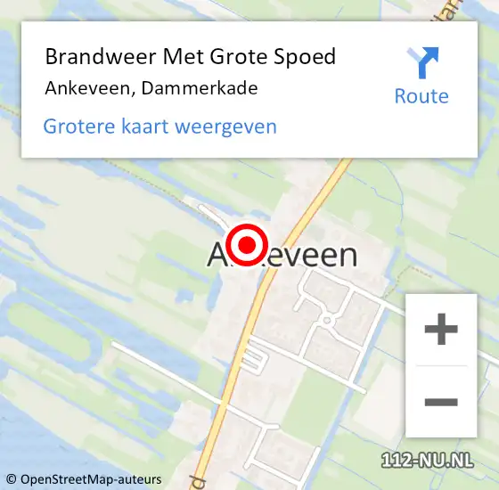 Locatie op kaart van de 112 melding: Brandweer Met Grote Spoed Naar Ankeveen, Dammerkade op 10 oktober 2021 15:42