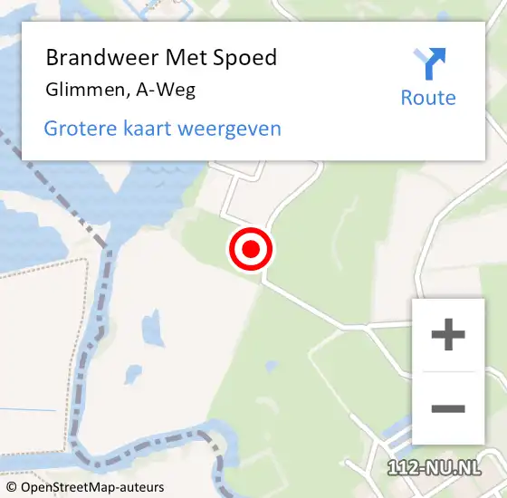 Locatie op kaart van de 112 melding: Brandweer Met Spoed Naar Glimmen, A-Weg op 10 oktober 2021 15:59