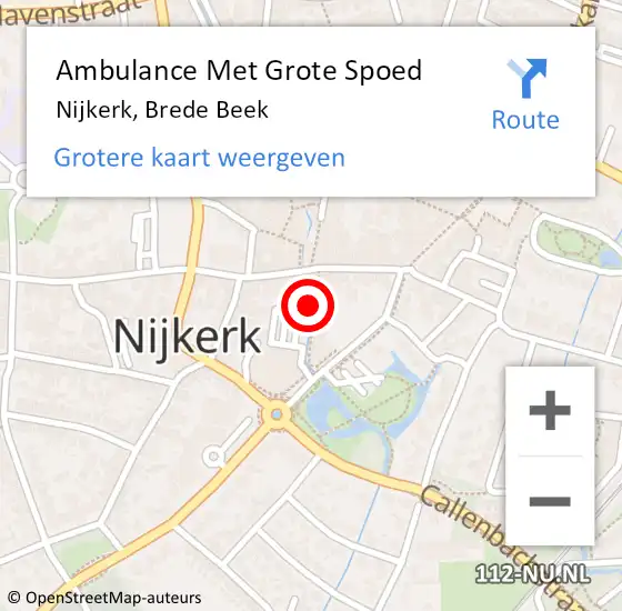 Locatie op kaart van de 112 melding: Ambulance Met Grote Spoed Naar Nijkerk, Brede Beek op 10 oktober 2021 16:10
