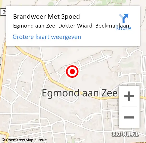 Locatie op kaart van de 112 melding: Brandweer Met Spoed Naar Egmond aan Zee, Dokter Wiardi Beckmanlaan op 10 oktober 2021 16:11