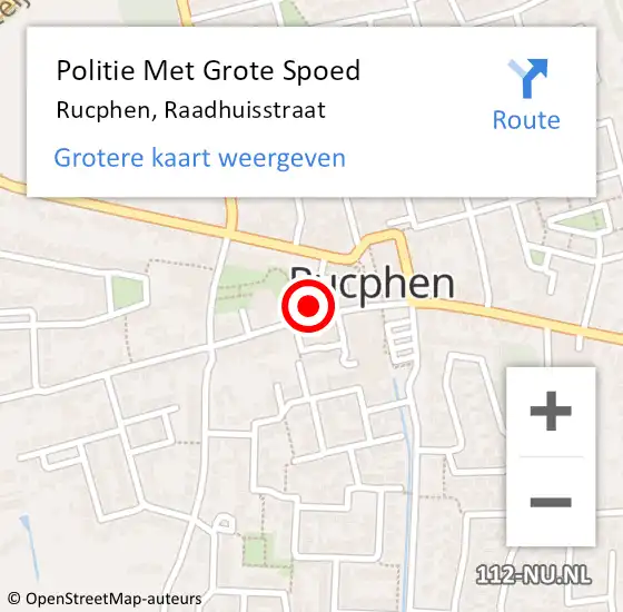 Locatie op kaart van de 112 melding: Politie Met Grote Spoed Naar Rucphen, Raadhuisstraat op 10 oktober 2021 16:27