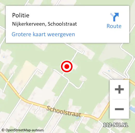 Locatie op kaart van de 112 melding: Politie Nijkerkerveen, Schoolstraat op 25 juni 2014 16:27