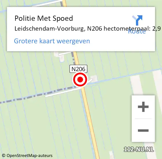 Locatie op kaart van de 112 melding: Politie Met Spoed Naar Leidschendam-Voorburg, N206 hectometerpaal: 2,9 op 10 oktober 2021 16:41