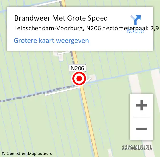 Locatie op kaart van de 112 melding: Brandweer Met Grote Spoed Naar Leidschendam-Voorburg, N206 hectometerpaal: 2,9 op 10 oktober 2021 16:42