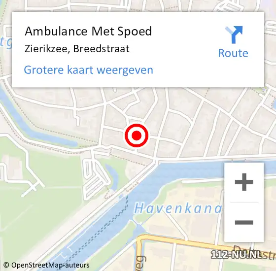 Locatie op kaart van de 112 melding: Ambulance Met Spoed Naar Zierikzee, Breedstraat op 25 juni 2014 16:31