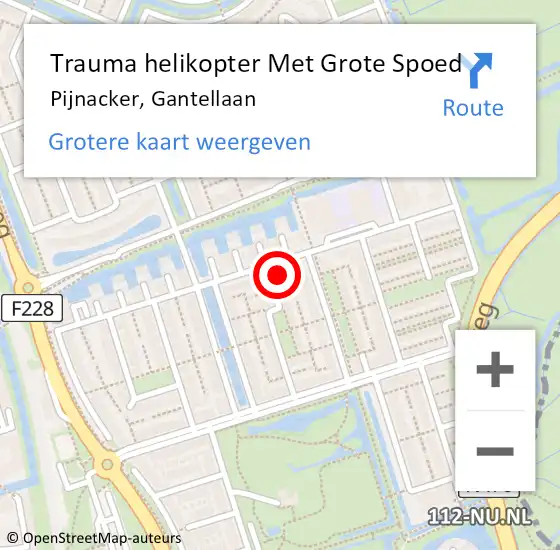 Locatie op kaart van de 112 melding: Trauma helikopter Met Grote Spoed Naar Pijnacker, Gantellaan op 10 oktober 2021 18:30