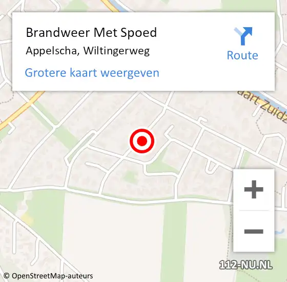 Locatie op kaart van de 112 melding: Brandweer Met Spoed Naar Appelscha, Wiltingerweg op 10 oktober 2021 18:41