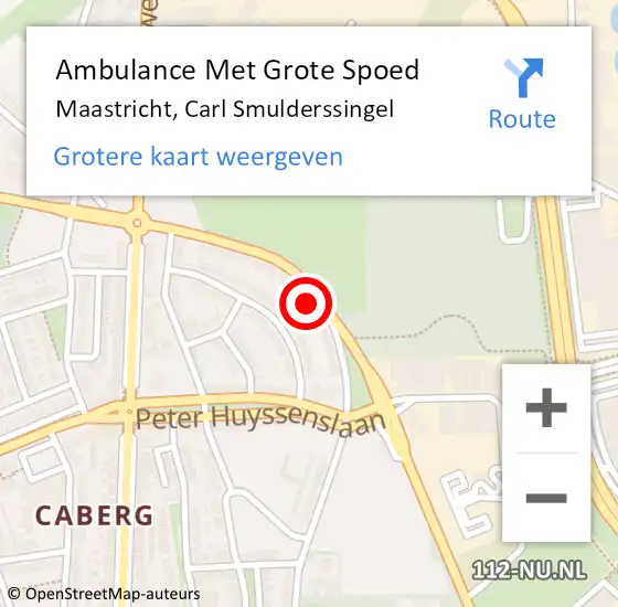 Locatie op kaart van de 112 melding: Ambulance Met Grote Spoed Naar Maastricht, Carl Smulderssingel op 25 juni 2014 16:39