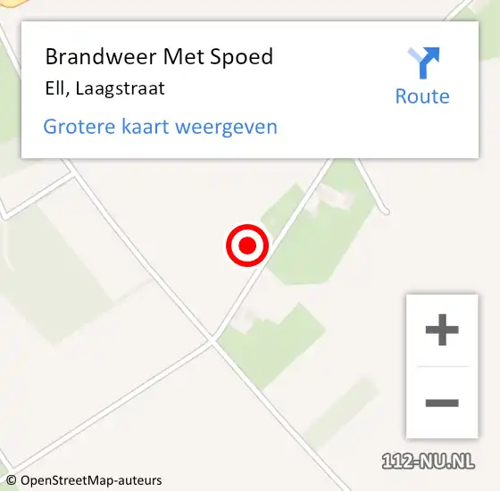 Locatie op kaart van de 112 melding: Brandweer Met Spoed Naar Ell, Laagstraat op 10 oktober 2021 19:52