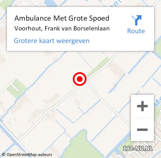 Locatie op kaart van de 112 melding: Ambulance Met Grote Spoed Naar Voorhout, Frank van Borselenlaan op 10 oktober 2021 20:57