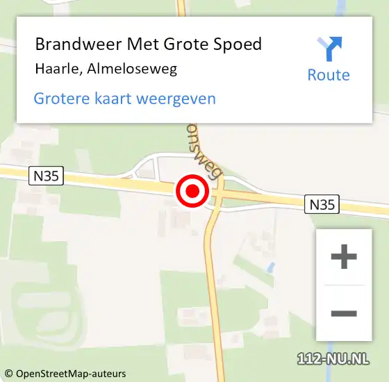 Locatie op kaart van de 112 melding: Brandweer Met Grote Spoed Naar Haarle, Almeloseweg op 10 oktober 2021 21:02