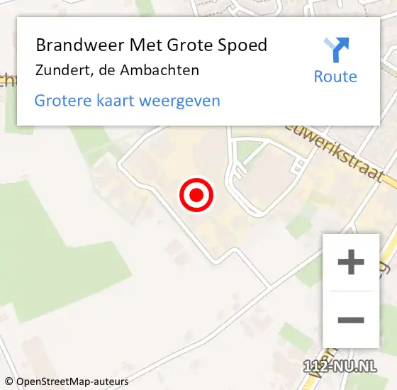 Locatie op kaart van de 112 melding: Brandweer Met Grote Spoed Naar Zundert, de Ambachten op 10 oktober 2021 21:39