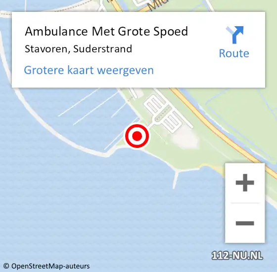 Locatie op kaart van de 112 melding: Ambulance Met Grote Spoed Naar Stavoren, Suderstrand op 25 juni 2014 17:01