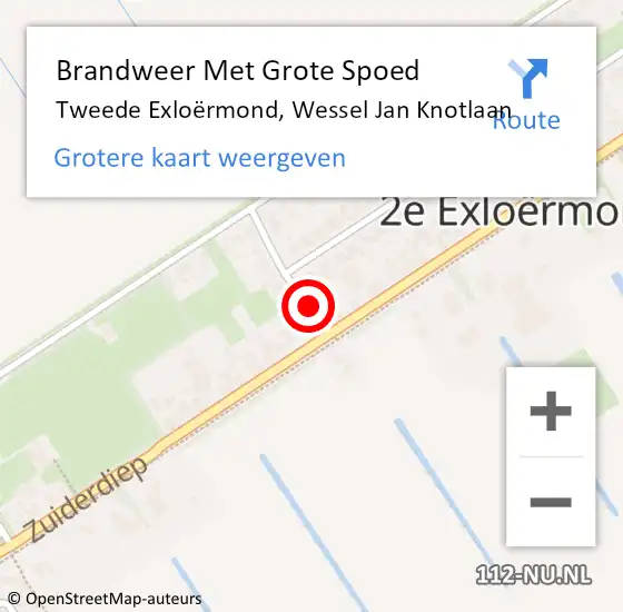Locatie op kaart van de 112 melding: Brandweer Met Grote Spoed Naar Tweede Exloërmond, Wessel Jan Knotlaan op 10 oktober 2021 22:12
