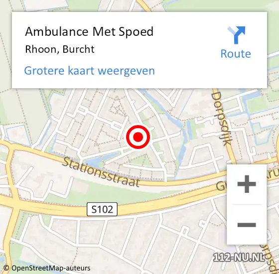 Locatie op kaart van de 112 melding: Ambulance Met Spoed Naar Rhoon, Burcht op 10 oktober 2021 22:38