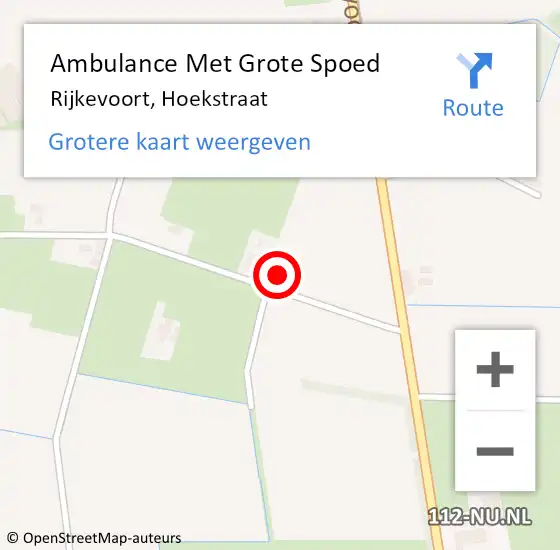 Locatie op kaart van de 112 melding: Ambulance Met Grote Spoed Naar Rijkevoort, Hoekstraat op 25 juni 2014 17:02