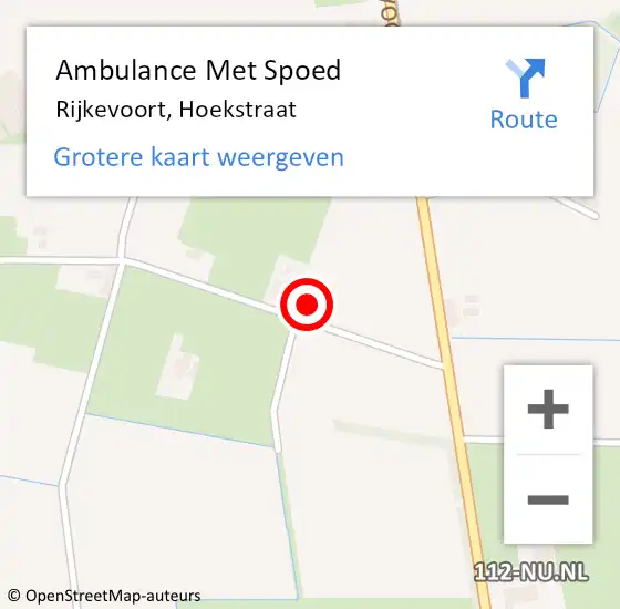 Locatie op kaart van de 112 melding: Ambulance Met Spoed Naar Rijkevoort, Hoekstraat op 25 juni 2014 17:03