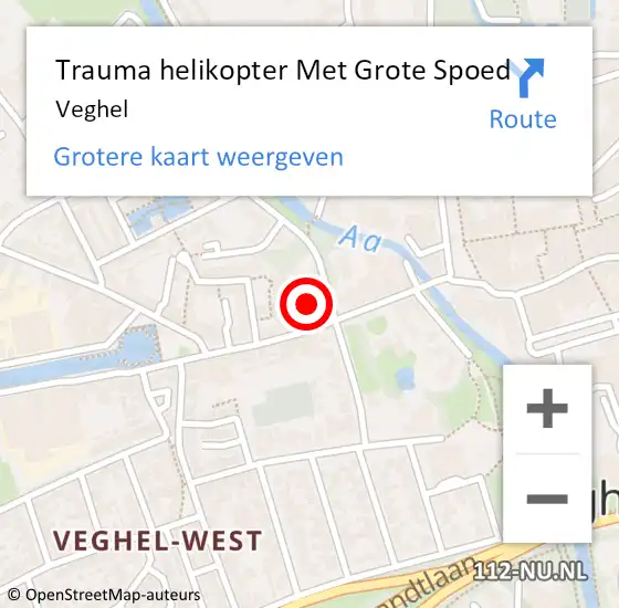 Locatie op kaart van de 112 melding: Trauma helikopter Met Grote Spoed Naar Veghel op 10 oktober 2021 23:29