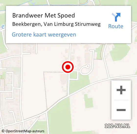 Locatie op kaart van de 112 melding: Brandweer Met Spoed Naar Beekbergen, Van Limburg Stirumweg op 10 oktober 2021 23:46