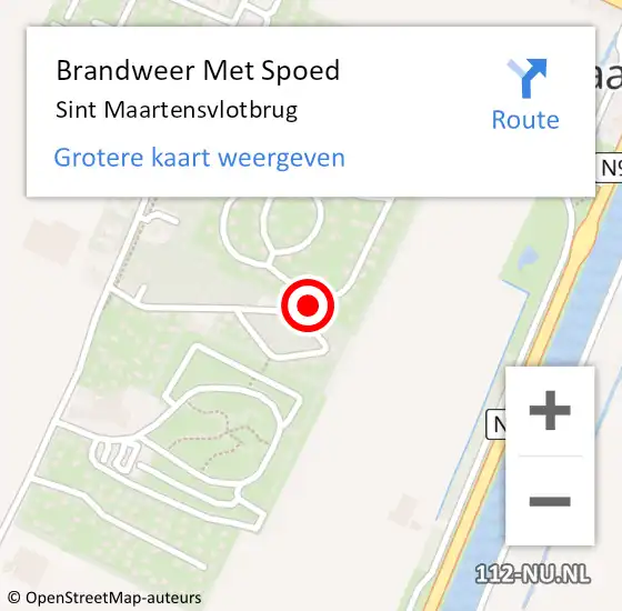 Locatie op kaart van de 112 melding: Brandweer Met Spoed Naar Sint Maartensvlotbrug op 11 oktober 2021 00:36