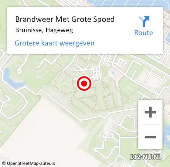 Locatie op kaart van de 112 melding: Brandweer Met Grote Spoed Naar Bruinisse, Hageweg op 11 oktober 2021 00:52