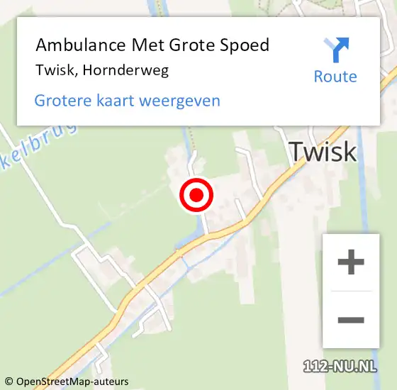 Locatie op kaart van de 112 melding: Ambulance Met Grote Spoed Naar Twisk, Hornderweg op 11 oktober 2021 01:39