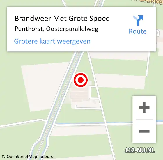 Locatie op kaart van de 112 melding: Brandweer Met Grote Spoed Naar Punthorst, Oosterparallelweg op 11 oktober 2021 02:36