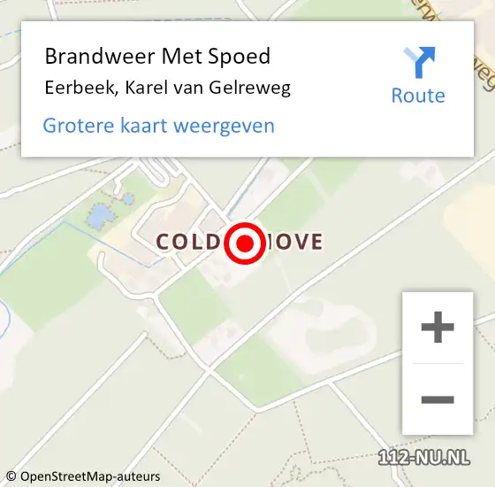 Locatie op kaart van de 112 melding: Brandweer Met Spoed Naar Eerbeek, Karel van Gelreweg op 11 oktober 2021 03:07