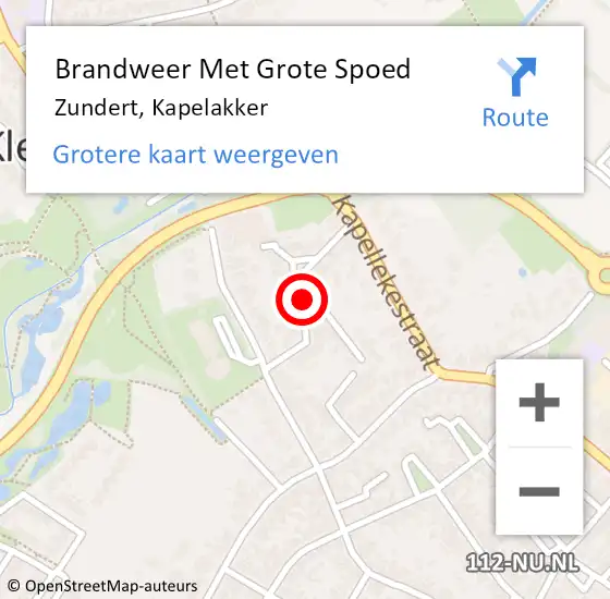 Locatie op kaart van de 112 melding: Brandweer Met Grote Spoed Naar Zundert, Kapelakker op 11 oktober 2021 07:15