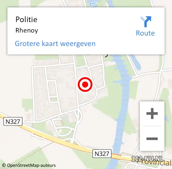 Locatie op kaart van de 112 melding: Politie Rhenoy op 11 oktober 2021 07:32