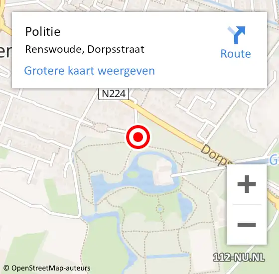 Locatie op kaart van de 112 melding: Politie Renswoude, Dorpsstraat op 11 oktober 2021 08:08